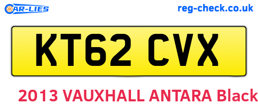 KT62CVX are the vehicle registration plates.