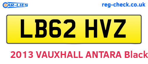 LB62HVZ are the vehicle registration plates.