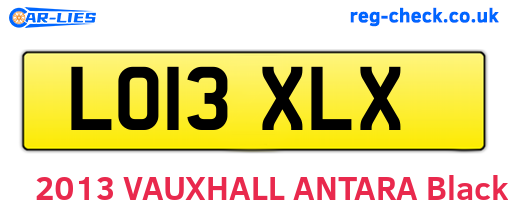 LO13XLX are the vehicle registration plates.