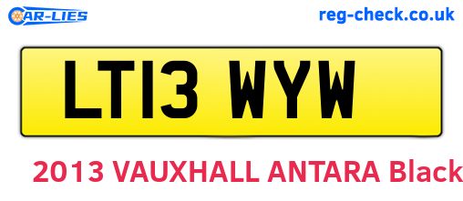 LT13WYW are the vehicle registration plates.