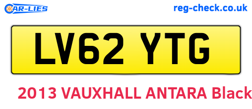 LV62YTG are the vehicle registration plates.