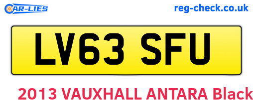 LV63SFU are the vehicle registration plates.