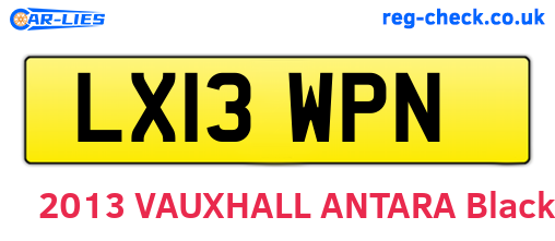 LX13WPN are the vehicle registration plates.