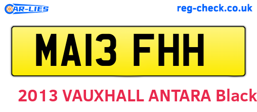 MA13FHH are the vehicle registration plates.