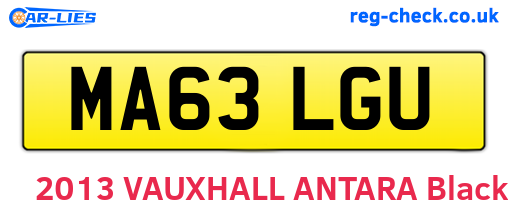 MA63LGU are the vehicle registration plates.