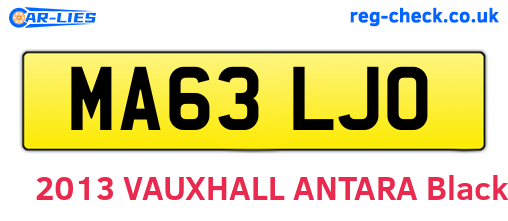 MA63LJO are the vehicle registration plates.