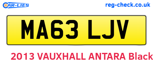 MA63LJV are the vehicle registration plates.
