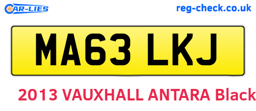 MA63LKJ are the vehicle registration plates.