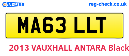 MA63LLT are the vehicle registration plates.