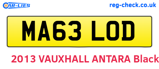 MA63LOD are the vehicle registration plates.