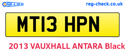 MT13HPN are the vehicle registration plates.