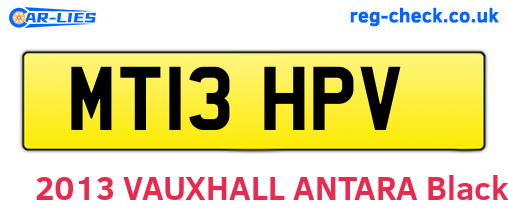MT13HPV are the vehicle registration plates.