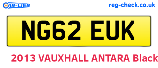 NG62EUK are the vehicle registration plates.