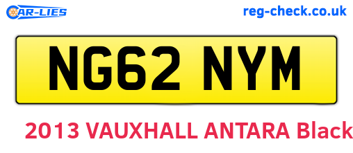 NG62NYM are the vehicle registration plates.