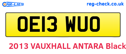 OE13WUO are the vehicle registration plates.