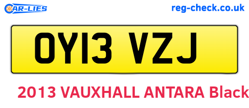 OY13VZJ are the vehicle registration plates.