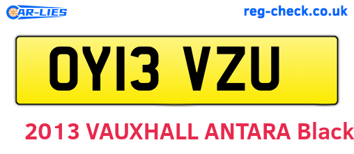 OY13VZU are the vehicle registration plates.
