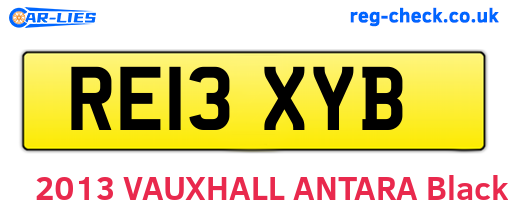 RE13XYB are the vehicle registration plates.