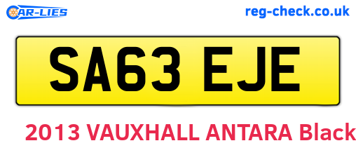 SA63EJE are the vehicle registration plates.