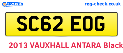 SC62EOG are the vehicle registration plates.