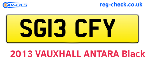 SG13CFY are the vehicle registration plates.