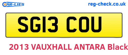 SG13COU are the vehicle registration plates.