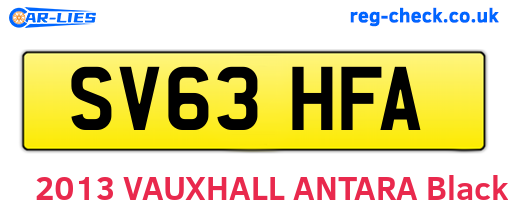 SV63HFA are the vehicle registration plates.