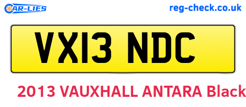 VX13NDC are the vehicle registration plates.