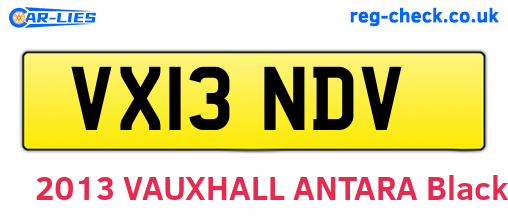VX13NDV are the vehicle registration plates.