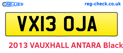 VX13OJA are the vehicle registration plates.