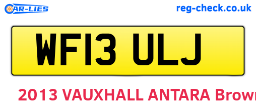 WF13ULJ are the vehicle registration plates.