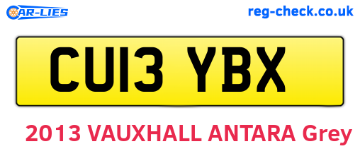 CU13YBX are the vehicle registration plates.