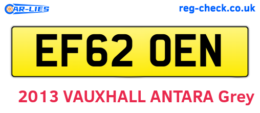 EF62OEN are the vehicle registration plates.