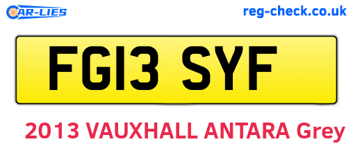 FG13SYF are the vehicle registration plates.