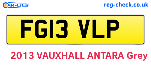 FG13VLP are the vehicle registration plates.