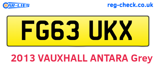 FG63UKX are the vehicle registration plates.