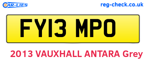 FY13MPO are the vehicle registration plates.