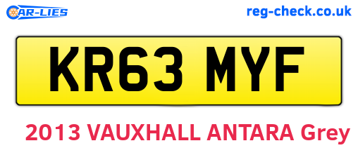 KR63MYF are the vehicle registration plates.