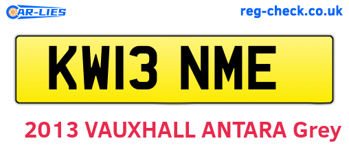KW13NME are the vehicle registration plates.
