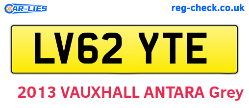 LV62YTE are the vehicle registration plates.
