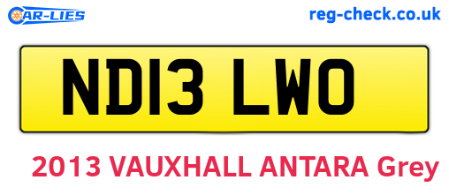 ND13LWO are the vehicle registration plates.