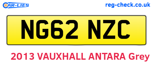 NG62NZC are the vehicle registration plates.