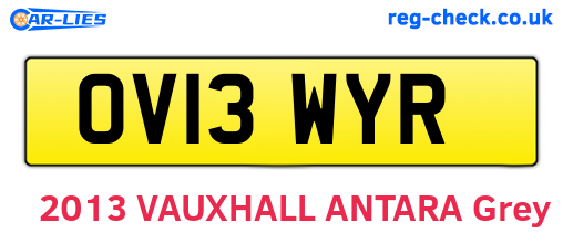 OV13WYR are the vehicle registration plates.