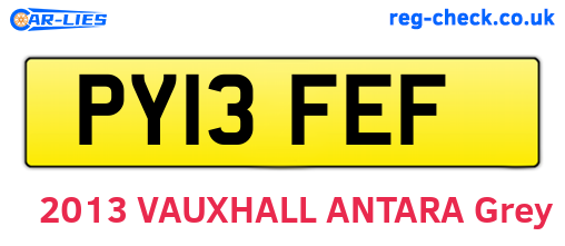 PY13FEF are the vehicle registration plates.