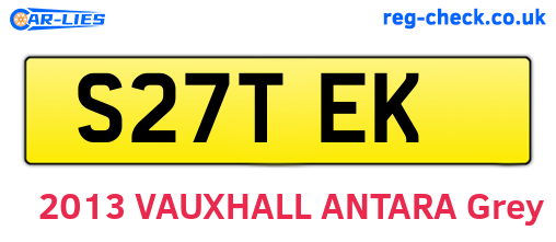 S27TEK are the vehicle registration plates.
