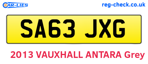 SA63JXG are the vehicle registration plates.