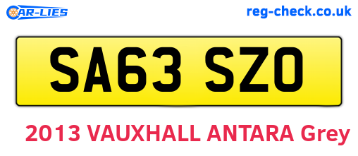 SA63SZO are the vehicle registration plates.