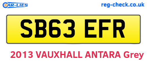SB63EFR are the vehicle registration plates.