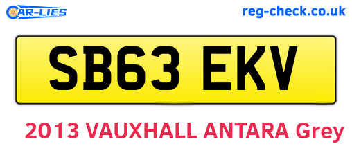 SB63EKV are the vehicle registration plates.