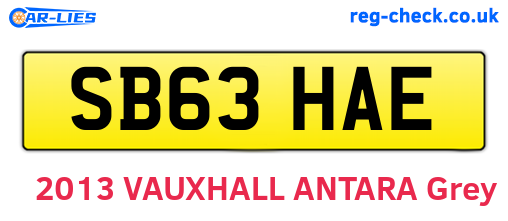 SB63HAE are the vehicle registration plates.